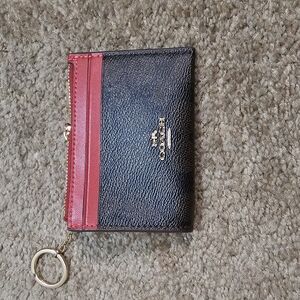 Coach Black and Red Card Holder